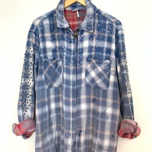 Free People distressed shacket